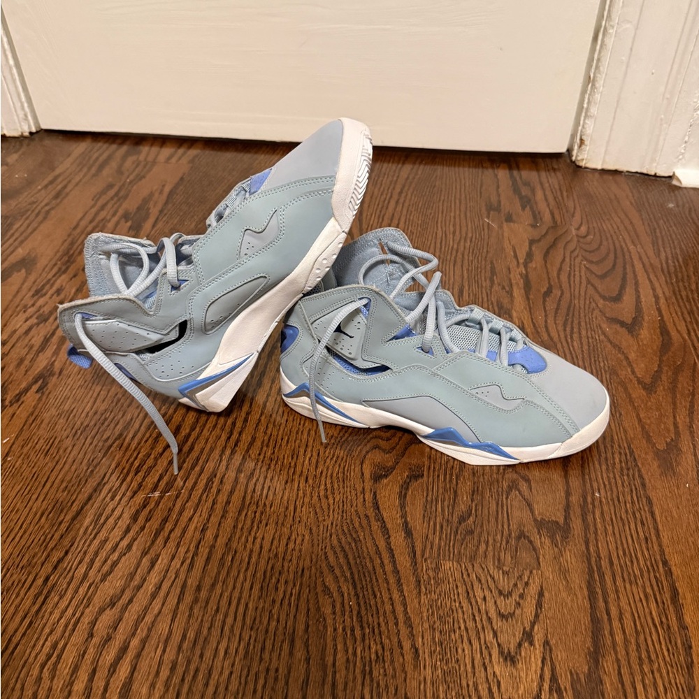 Jordan True Flight Light Armory Blue    Light Blue Sneakers with White Soles